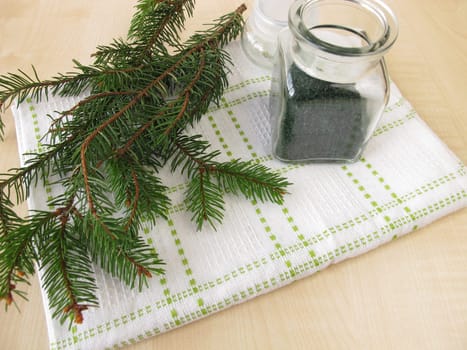 Spruce needle bath salts