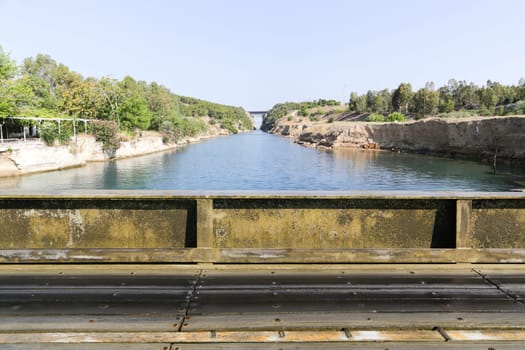 The Corinth Canal is a canal that connects the Gulf of Corinth with the Saronic Gulf in the Aegean Sea, Greece