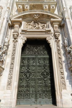 The Milan Cathedral or Duomo di Milano is the gothic cathedral church of Milan