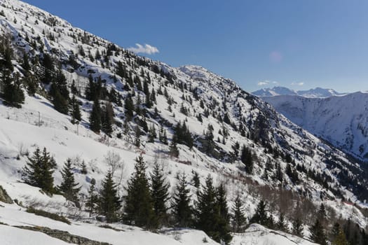 Mountain around the Oz en Oisans Station in the French Alps