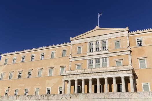 The Hellenic Parliament building in Athens, Greece