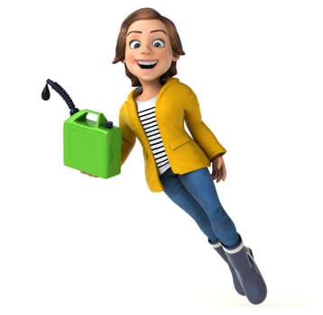 Fun 3D illustration of a cartoon teenage girl