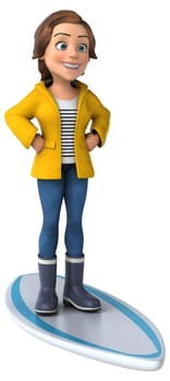 Fun 3D cartoon teenage girl