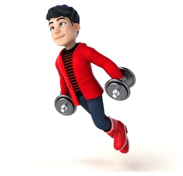 Fun 3D cartoon teenage boy