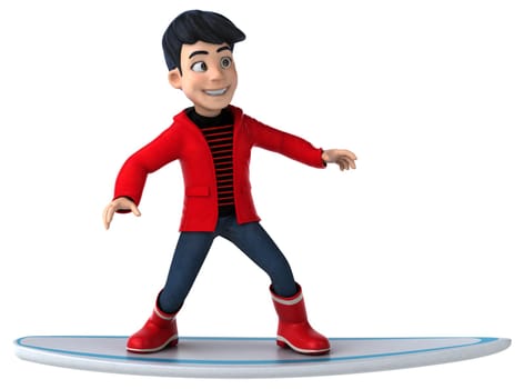 Fun 3D cartoon teenage boy
