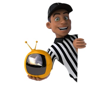 Fun 3D Illustration of an american Referee