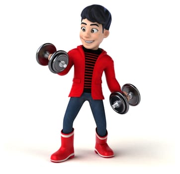 Fun 3D cartoon teenage boy