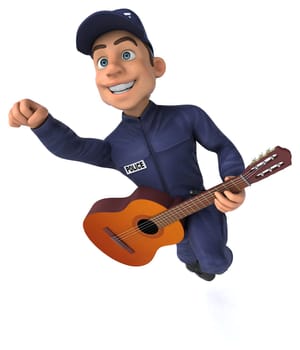 Fun 3D illustration of a cartoon Police Officer