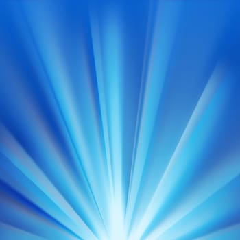 Blue colored rays with color spectrum flare. Abstract glaring effect with transparency. Vector illustration