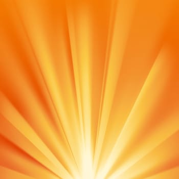 Yellow sun rays with warm orange flare. Abstract glaring effect with transparency. Vector illustration