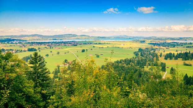 Scenic view of the countryside near Schwangau in Bavaria, Germany