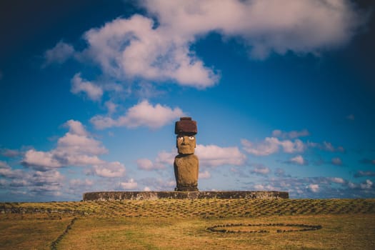 Moai at Ahu Tongariki, Easter island, Chile
