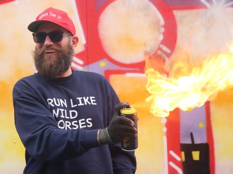 deutscher Rapper MC Fitti beim Auftritt am 28.08.2021 in Magdeburg