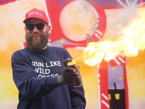 deutscher Rapper MC Fitti beim Auftritt am 28.08.2021 in Magdeburg