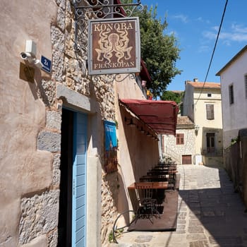 Konoba in the old town of Krk in Croatia. A konoba is a small restaurant serving typical Croatian dishes.