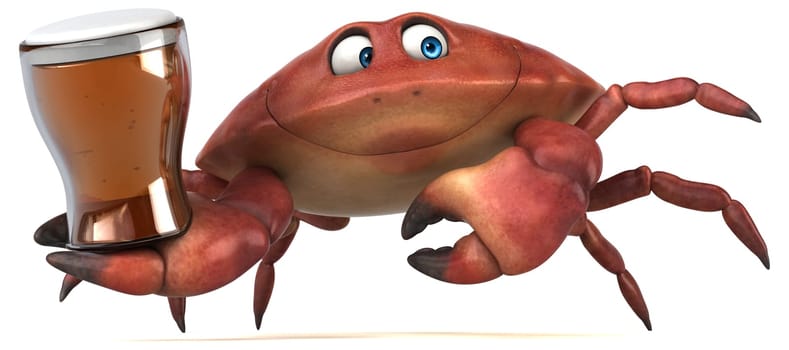 Fun crab - 3D Illustration