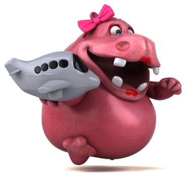 Pink Hippo - 3D Illustration