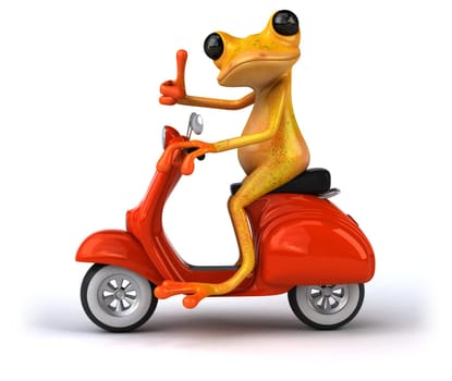 Fun frog- 3D Illustration
