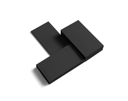 Blank black business cards isolated on white background. Clipping path. Mockup for branding identity.