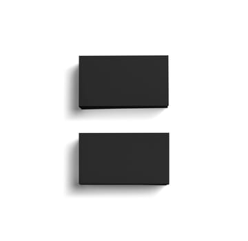 Photo of blank black business cards isolated on white background. For design presentations and portfolios. Clipping path. Flat lay.