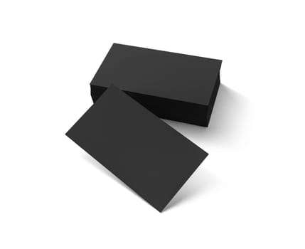 Blank black business cards on white background. Template for ID. Isolated with clipping path.