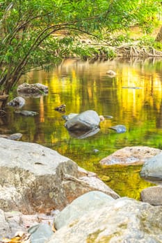 Jungle landscape with amazing stream at deep tropical rain forest. travel landscape and destinations Thailand South east asia
