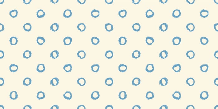 Polka dot seamless pattern with hand painted circles. Vector illustration