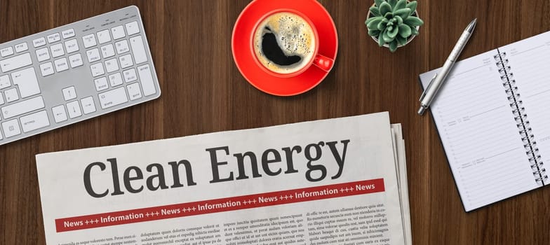 Newspaper on a desk - Clean Energy
