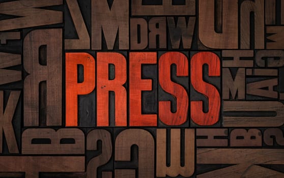 Retro letterpress wood type printing blocks - Press