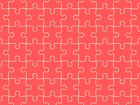 Seamless pattern of completed puzzle pieces grid. Vector illustration