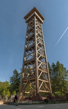 New wooden observation tower Goetheturm Frankfurt, Germany