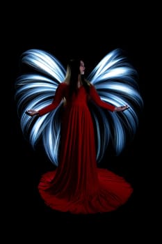 Light Painting a Model in Studio on Black Background