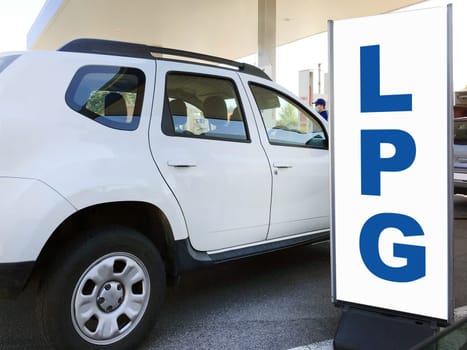 LPG / GPL refueling station. Filling station with pumps. Fuel dispensers LPG. Alternative refuel fuel ,CNG,LPG ,NGV in your vehicle.