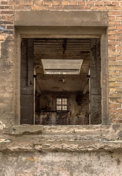 Ruins of an abandoned former paper mill