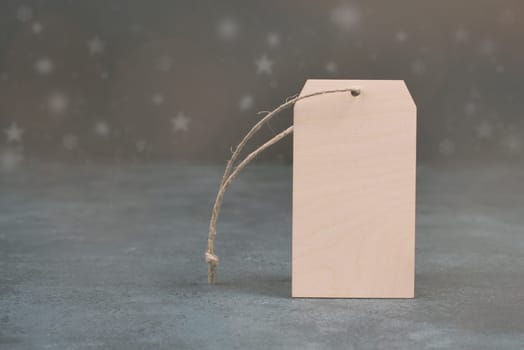Empty wooden tag, copy space for text