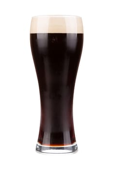 Beer glass willed with dark porter beer.