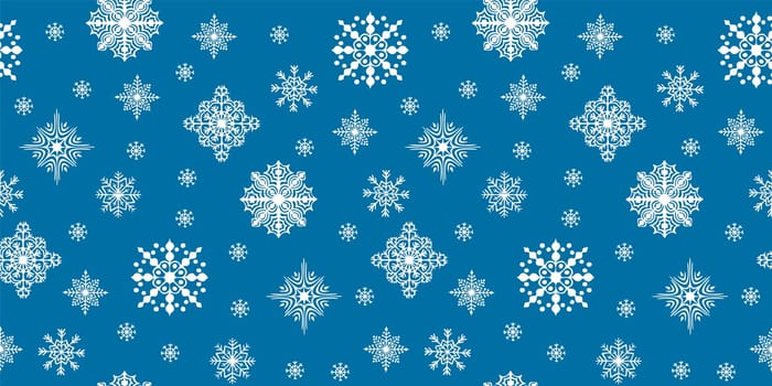 Christmas seamless pattern with scattered snow flakes. Vector illustration