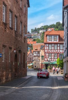 View of the medieval buildings of Büdingen, Hesse, Germany