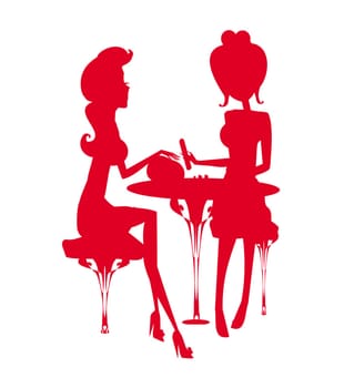 manicure in beauty salon - illustration on white background