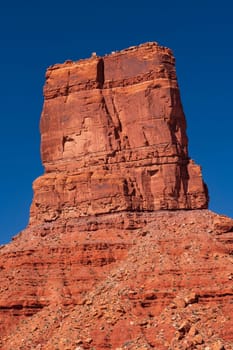 Imposing Castle Butte in the Desert in the Valley of the Gods in Utah