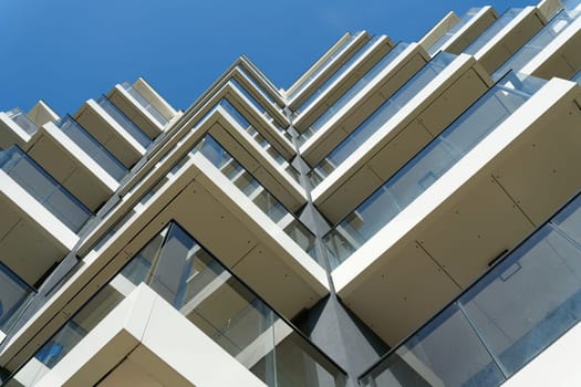 modern facade of a newly built hotel at the Baltic Sea near Kolobrzeg in Poland