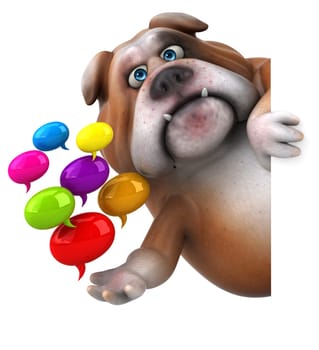 Fun bulldog - 3D Illustration
