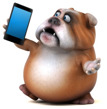 Fun bulldog - 3D Illustration