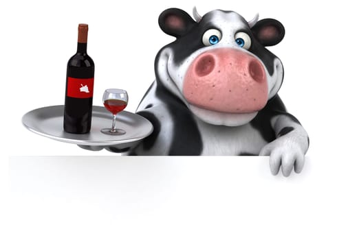 Fun cow - 3D Illustration