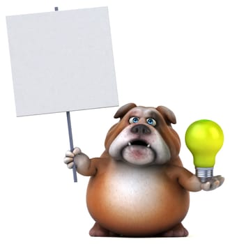 Fun bulldog - 3D Illustration