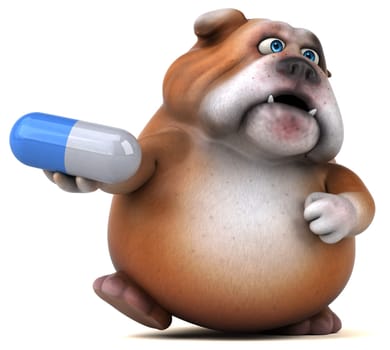Fun bulldog - 3D Illustration
