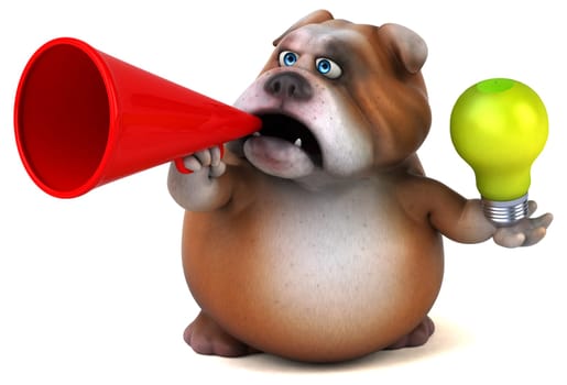 Fun bulldog - 3D Illustration