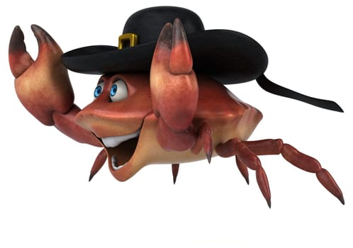 Fun crab - 3D Illustration