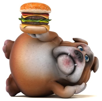Fun bulldog - 3D Illustration