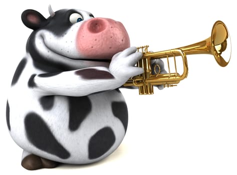 Fun cow - 3D Illustration